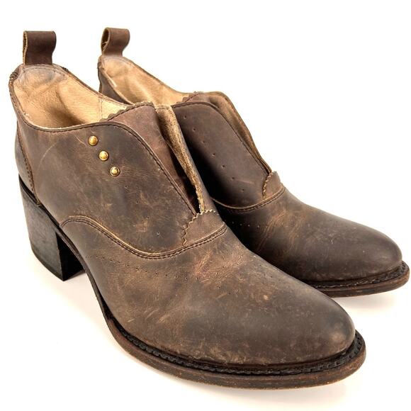 Freebird by Steven Shoes - FreeBird By Steven Sadie Oxford Distressed Shoes Shootie Bootie Sz 9 Brown